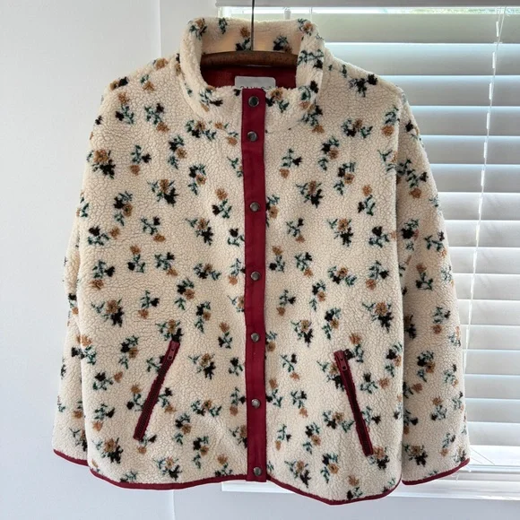 Saylor Tuckernuck Aliza Floral Sherpa Jacket Small - Picture 8 of 11